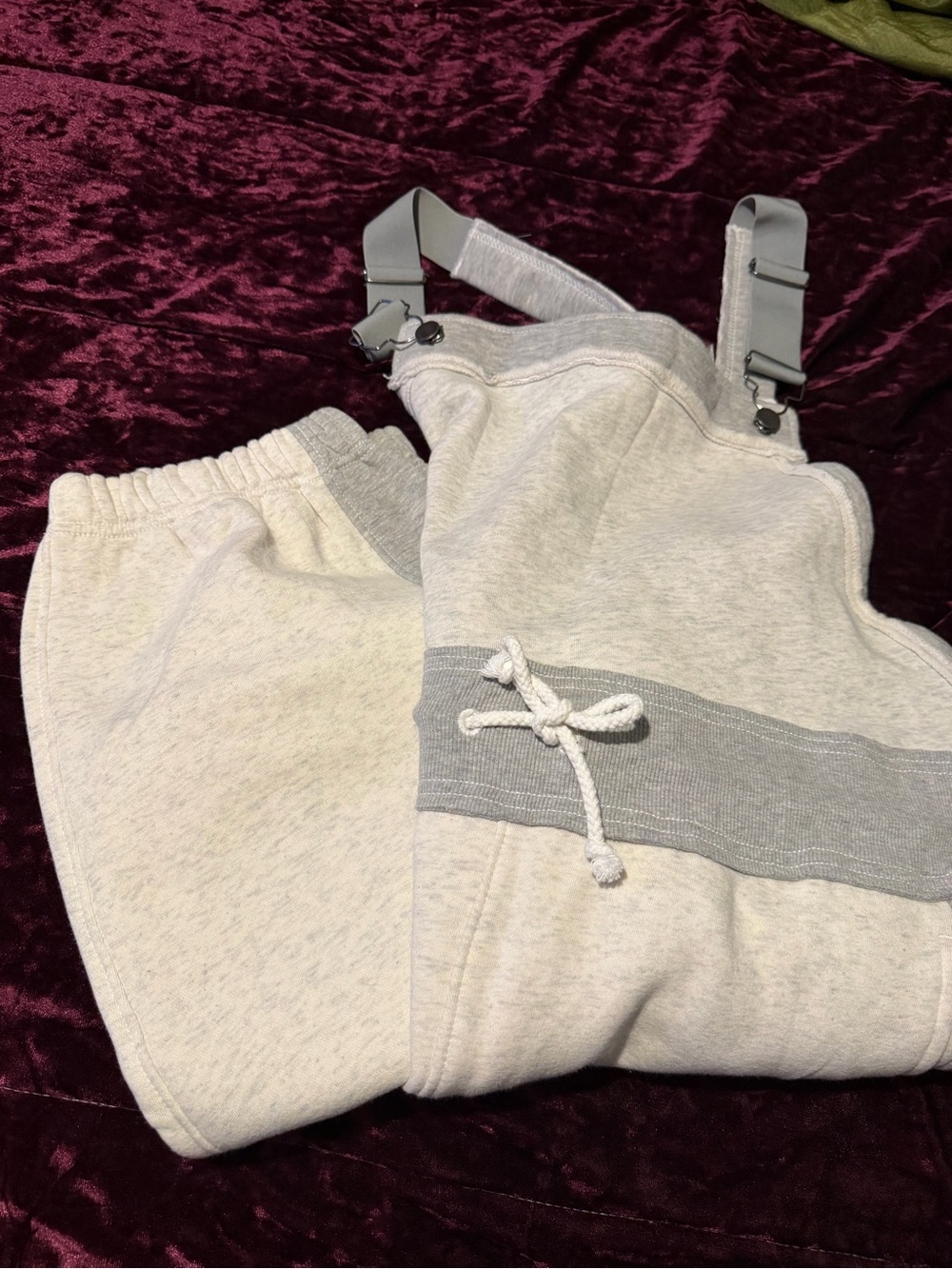 NWT Free People Gray Jumper Overalls with Drawstring sz Large retail $168 - Picture 4 of 5